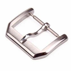 Premium Stainless Steel Silver Watch Strap Clasp with Polished & Brushed Finish - 22mm (Silver)