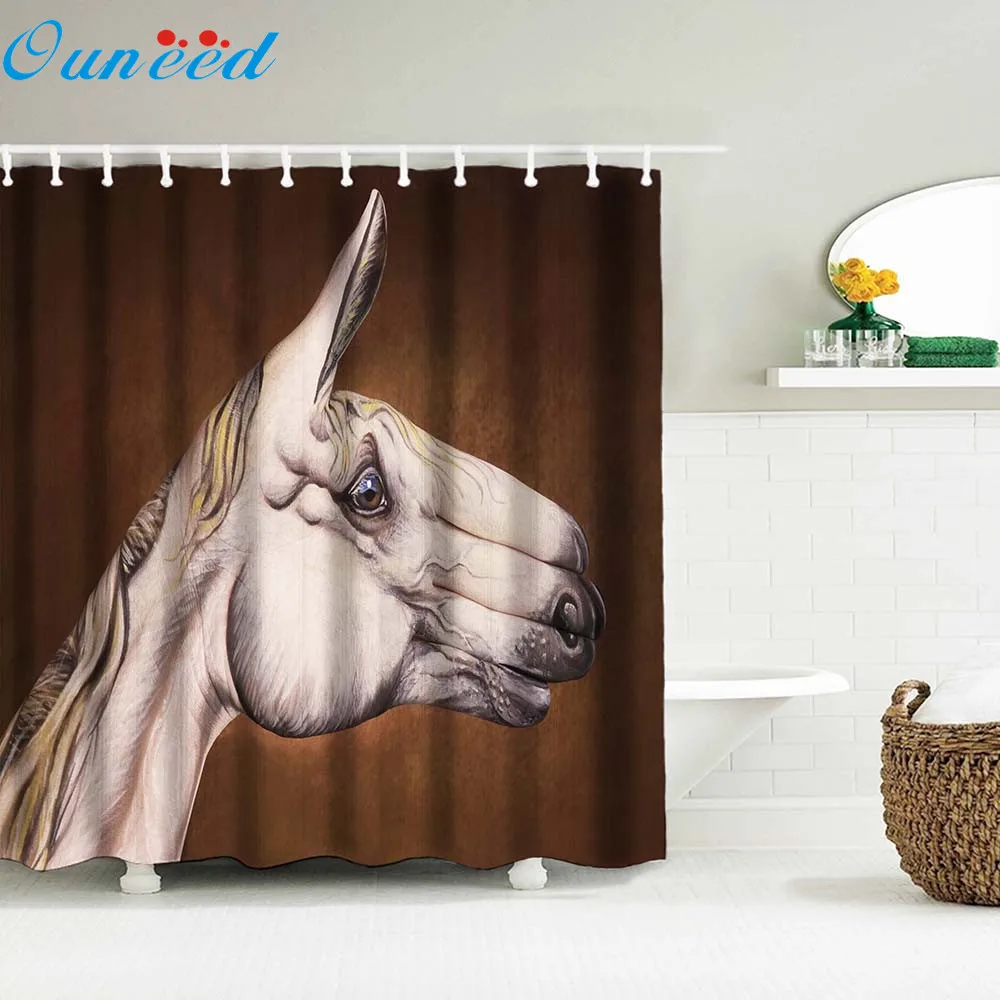 

Ouneed Shower Curtains Abstract horse Pattern Shower Curtains with Hooks Waterproof Mildewproof Bathroom Shower Curtain 2019 HOT