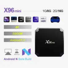 X96 mini Android 7.1 Smart TV Box 1G8G/2G16G Amlogic S905W Quad Core 2.4GHz Wifi 4K HD Media Player X96mini Set Top Box
