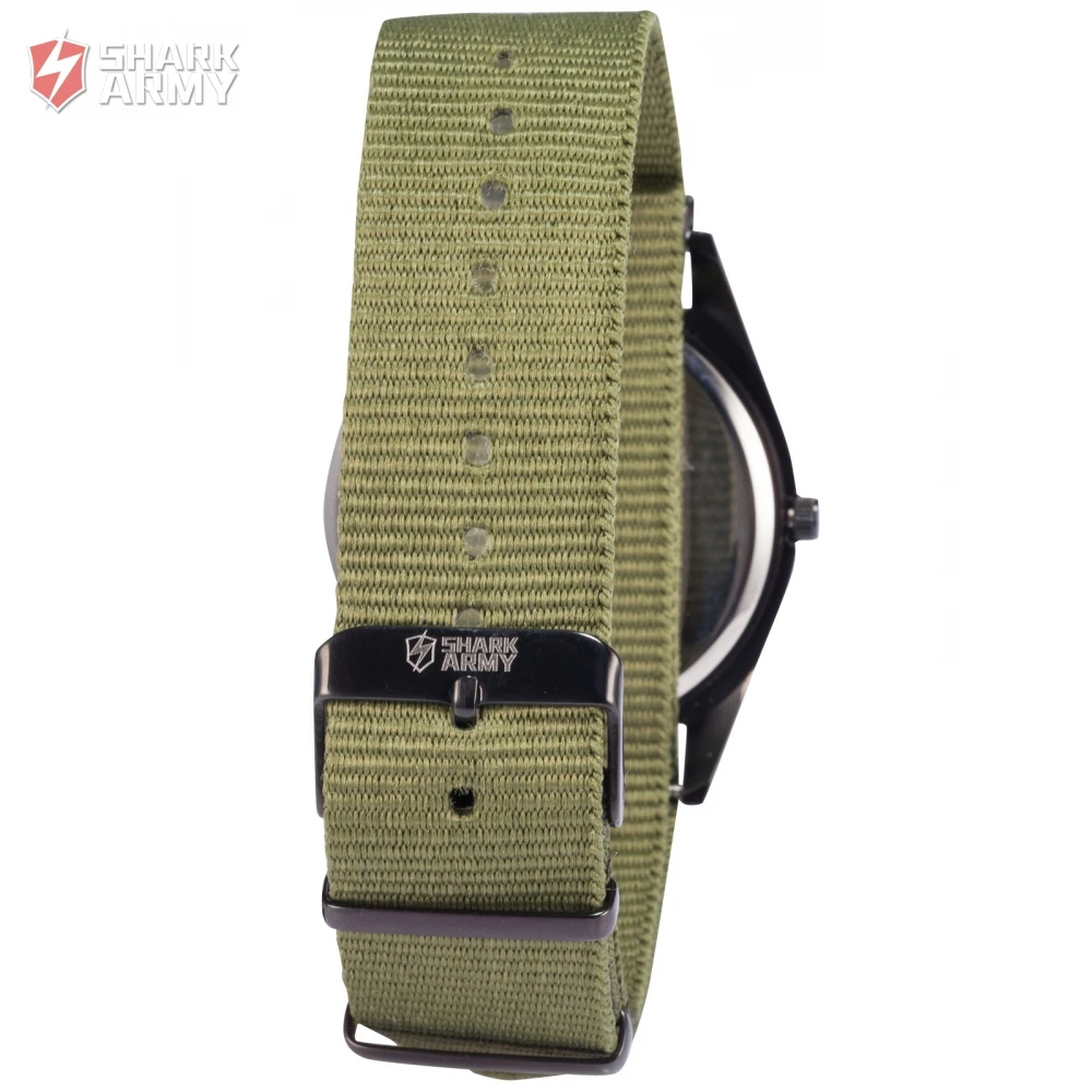 SHARK ARMY Brand Men Sports Military Watches Ultra Thin Slim Case Quartz Clock Nylon Strap Male Watch relogio masculino /SAW039