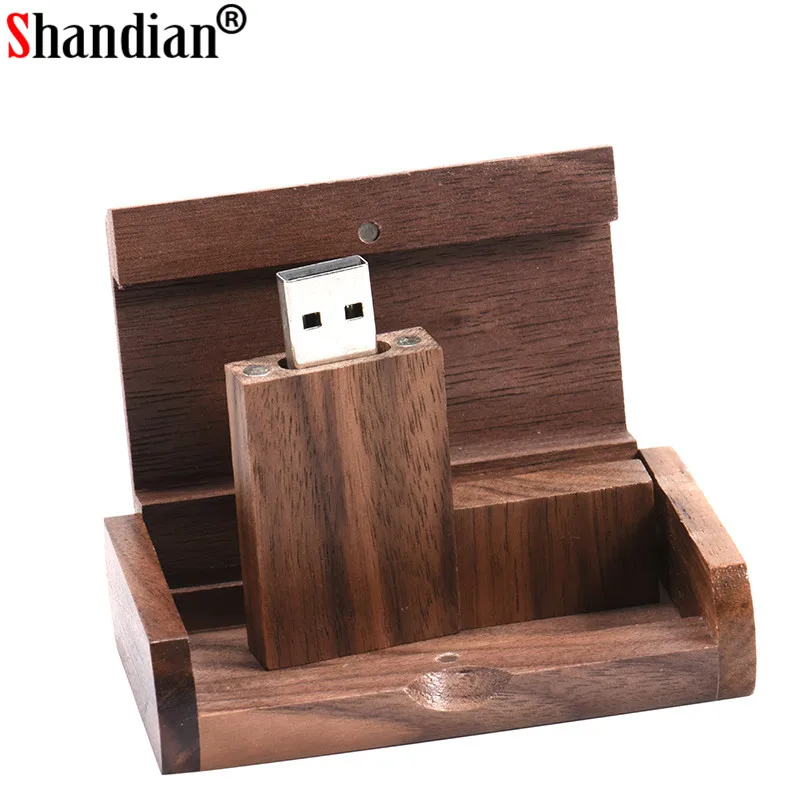 SHANDIAN USB 2,0 логотип на заказ Деревянный usb+ коробка персональный логотип ручка-накопитель 8 ГБ 16 ГБ 32 ГБ 64 Гб usb флеш-накопитель Флешка карта памяти