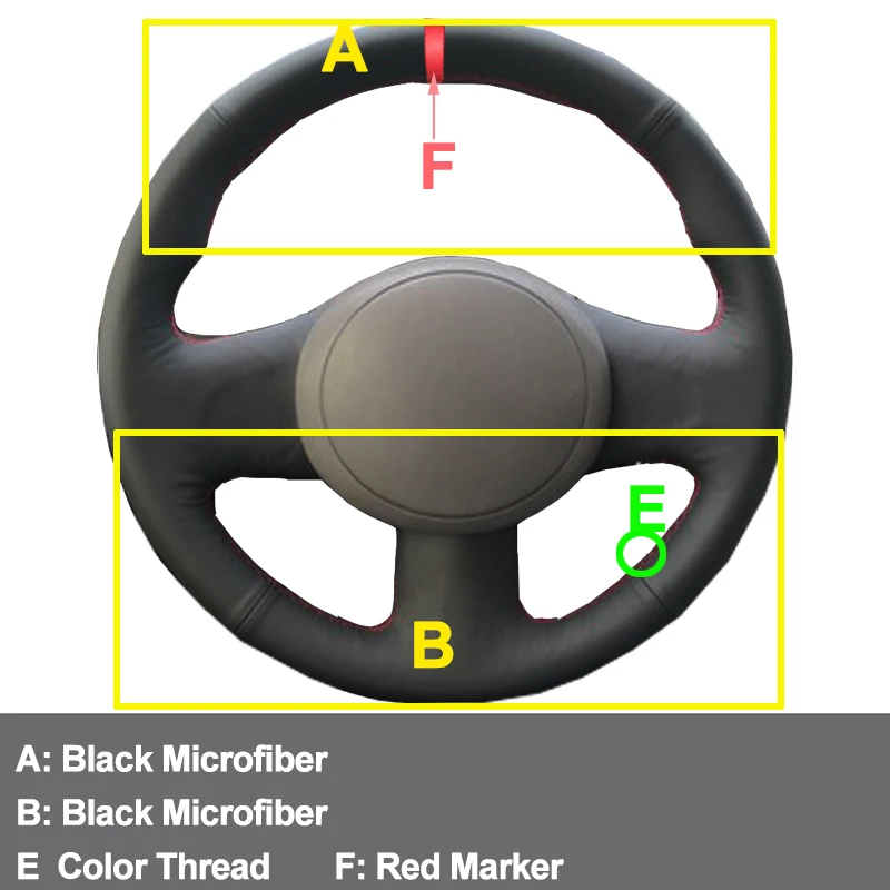 HuiER ручной пошив чехол рулевого колеса автомобиля для Nissan March Sunny, Versa 2013 Almera красный маркер износостойкий Авто Стайлинг