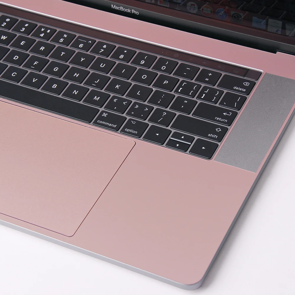 Premium A1707 Full-sized Body 4-in-1 Vinyl Protective Sticker Skin Decal for MacBook Pro 15 Inch A1707 with Touch ID Rose Gold