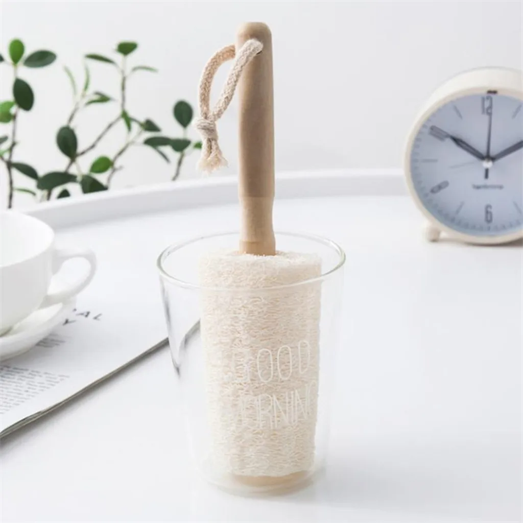

Loofah dishwashing sponge cleaner scrub mat kitchen tool natural bath brush cup bowl cleaning brush Z311