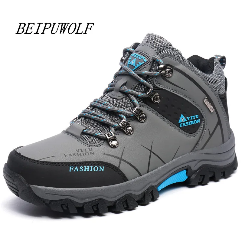 Plus Size 39-45 46 47 Brand Hiking Shoes Men Spring Hiking Boots Mountain Climbing Shoes Outdoor Sport Shoes Trekking Sneakers