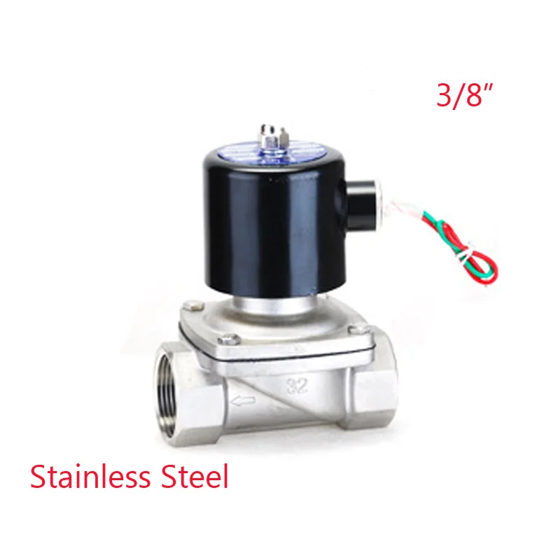 Электрический электромагнитный клапан Вода Воздух N/C 2 Way 3/" AC 220 V 2W040-10 Нержавеющая сталь тела DC12V 24 V AC110V 220 V водяной клапан