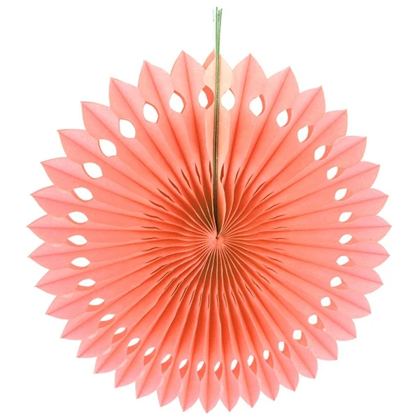 5 шт 20 см папиросная бумага вырезные бумажные веера Pinwheels Висячие цветочные бумажные поделки для душа Свадьба Вечеринка День рождения фестиваль - Цвет: peach