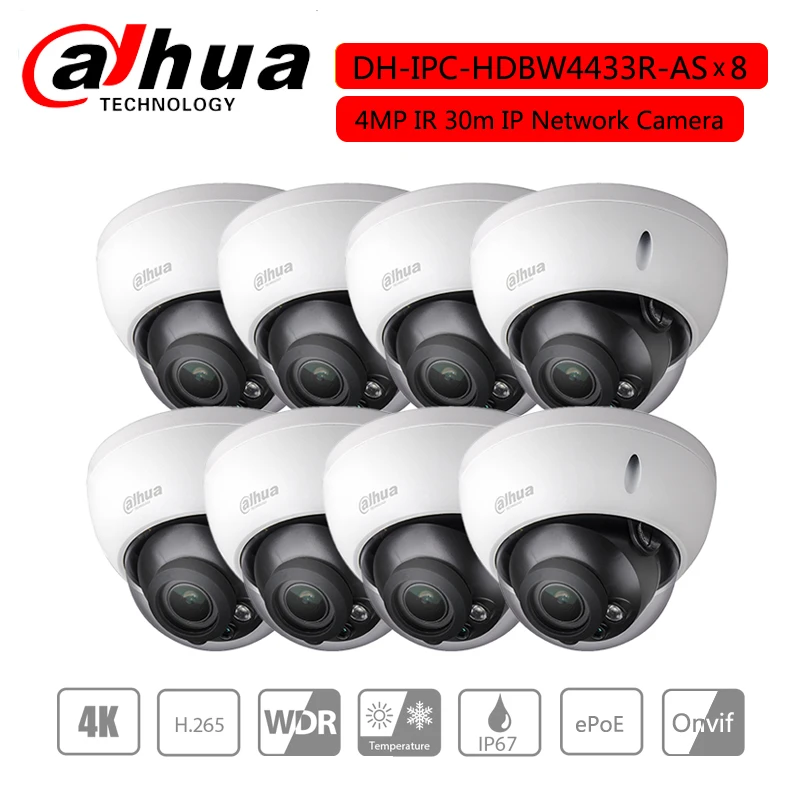 Оригинальная камера Dahua IPC-HDBW4433R-AS 4 МП IK10 IP67 аудио и сигнализация PoE HDBW4431R-AS
