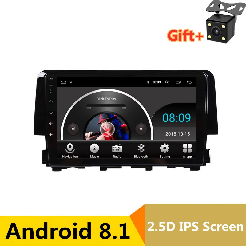 

9" Android 8.1 Car DVD Multimedia Player GPS For honda CIVIC 2016 audio car radio stereo navigation bluetooth wifi