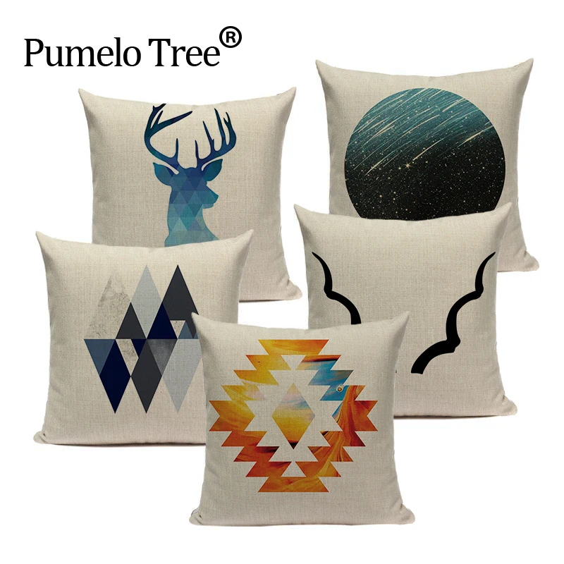 

Colorful geometry decorative cushion covers Square Throw Pillow 45Cmx45Cm Square Sofa Printed one side pillow cover custom