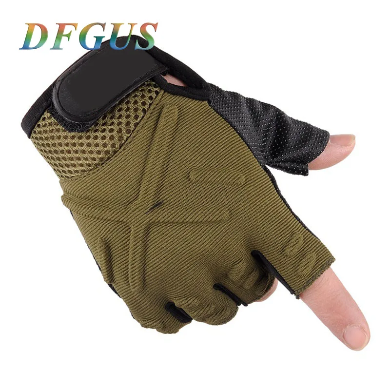 

DFGUS Brand Army Bicycle Outdoor Tactical Gloves Sprots Gym Paintball Airsoft Fingerless Hard Carbon Knuckle Half Finger Gloves