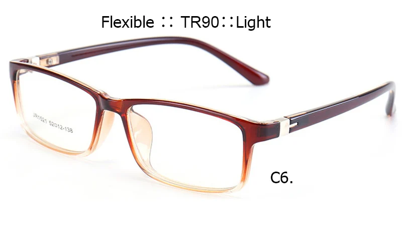 IVSTA Модные мужские Для женщин квадратные очки по рецепту высокое TR90 оправа для очков мужские Ультра-легкие мягкие очки для чтения при близорукости очки 1521 Деми - Цвет оправы: brown