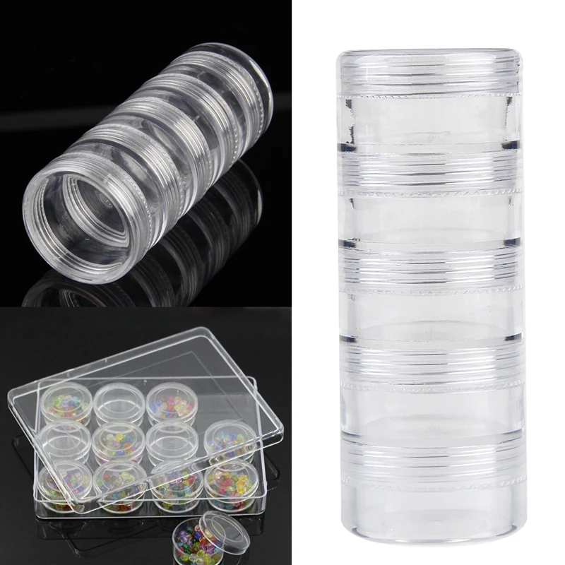 

12 Compartments Clear Plastic Packing Box Container Storage Jars