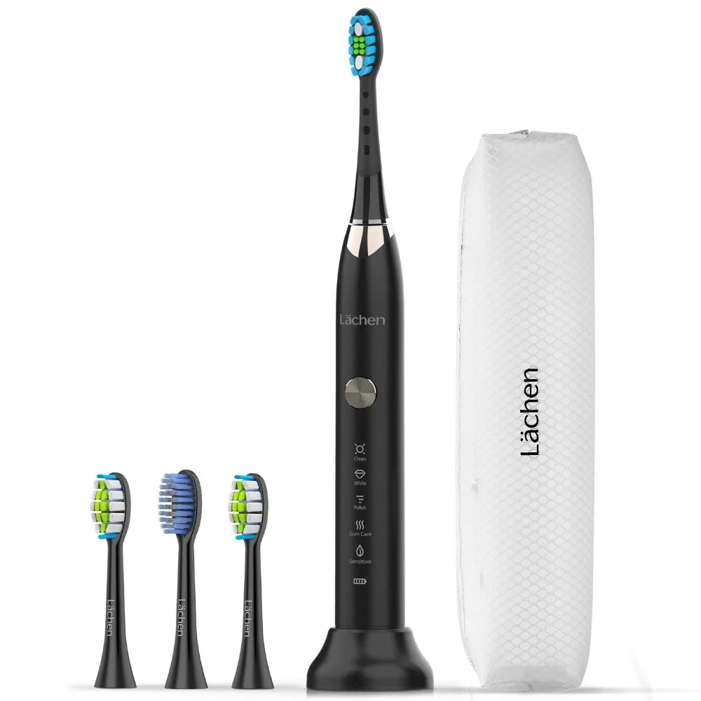 

Lachen RM-T7B Sonic Electric Toothbrush Automatic Rechargeable Toothbrush 5 Modes with 4 Brush Heads and Timer USB Charging IPX7