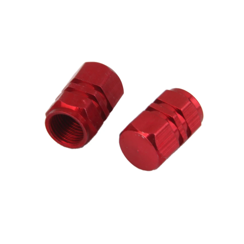 4 Pieces Aluminum Tire Wheel Rims Tire Valve Stem Caps Car Truck Vehicles Motorcycle Bike Chrome Red