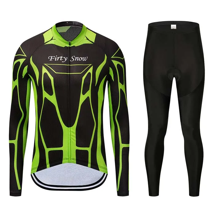 jersey and pants Термальная одежда для велоспорта, Мужская зимняя футболка с длинным рукавом, набор униформы для горного велосипеда, велосипедная одежда, комплект спортивной одежды, костюм для триатлона - Цвет: jersey and pants