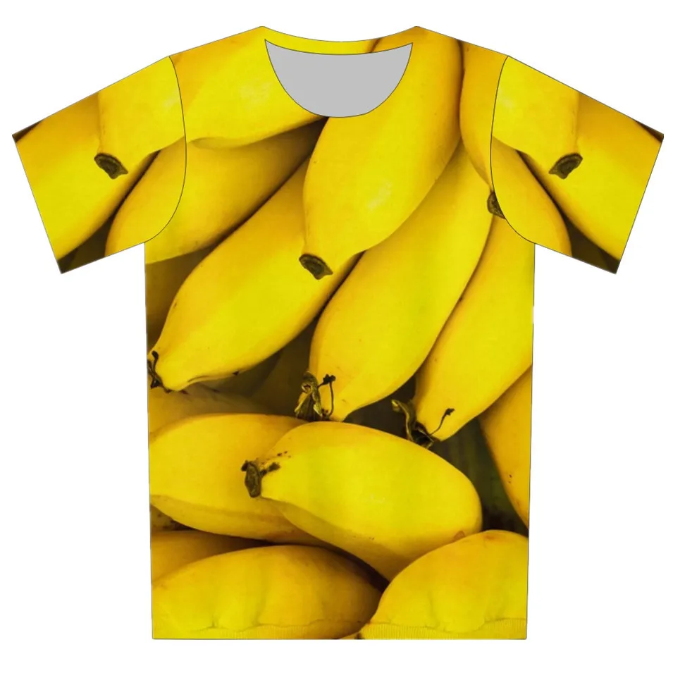 Joyonly 2018 Лето Обувь для мальчиков Модная одежда для девочек желтый банан с фруктовым принтом Футболки детские смешные футболки детей круто