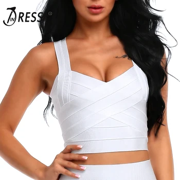 

Indressme 2017 New Sexy Bandage Women'S Summer Crop Top Elastic Spaghetti Strap Tank Top V-Neck Lady'S Camis Vest