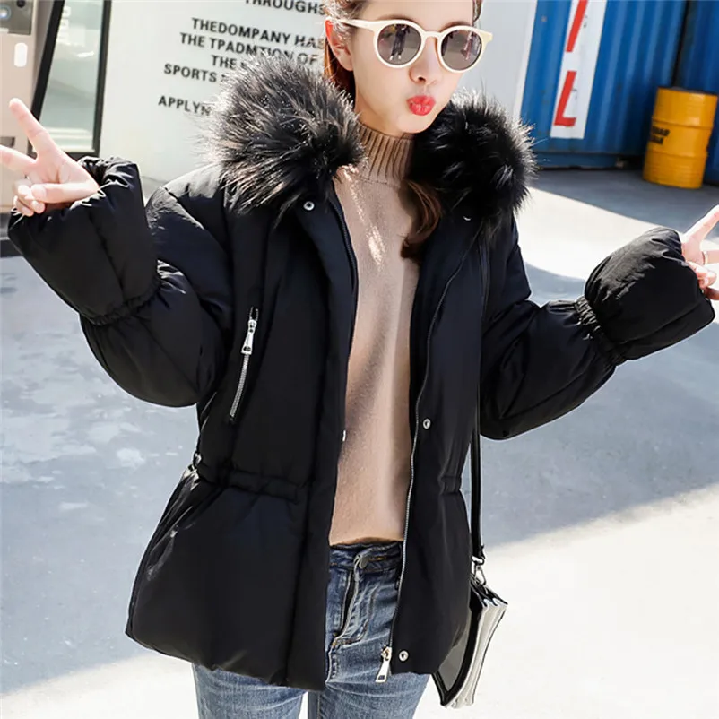 Fashion coats and jackets women winter ladies coats Winter Coat Faux Fur Hooded Thick Warm Slim Jacket Short Overcoat O15#N (2)