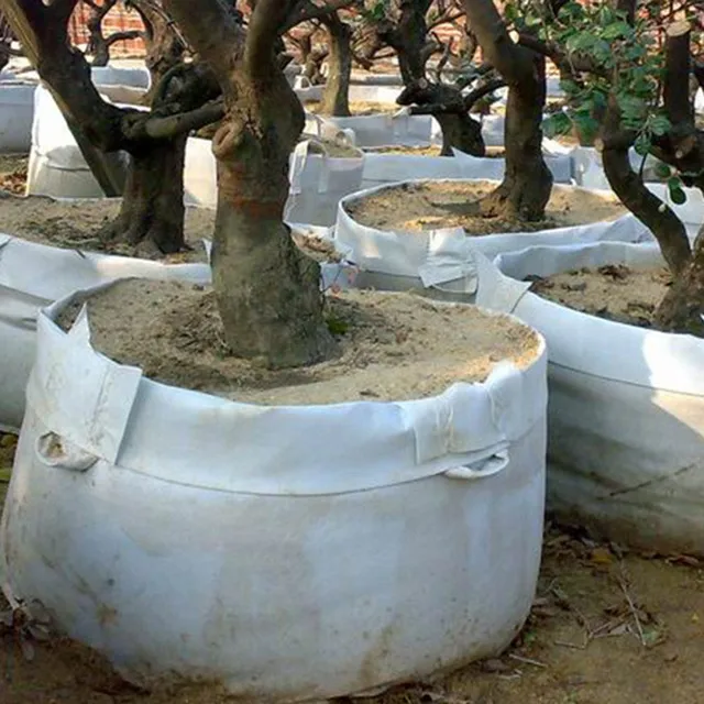7 Sizes White Round Fabric Pots Plant Pouch Root Container Grow Bag Aeration Container Garden