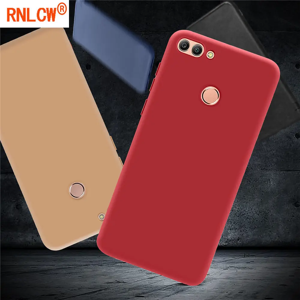 

RNLCW TPU Smartphone Cover Soft Texture Silicone Scrub Funda Drop Shock Absorption Case for Huawei Y9 2018 Enjoy 8 Plus Coque