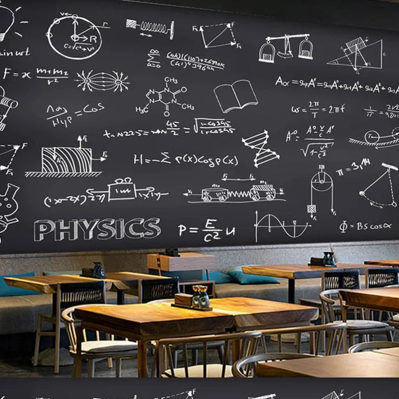 

Free shipping custom wallpaper 3D Hand drawn blackboard chalk word bar coffee shop delicacy graffiti wall wallpaper