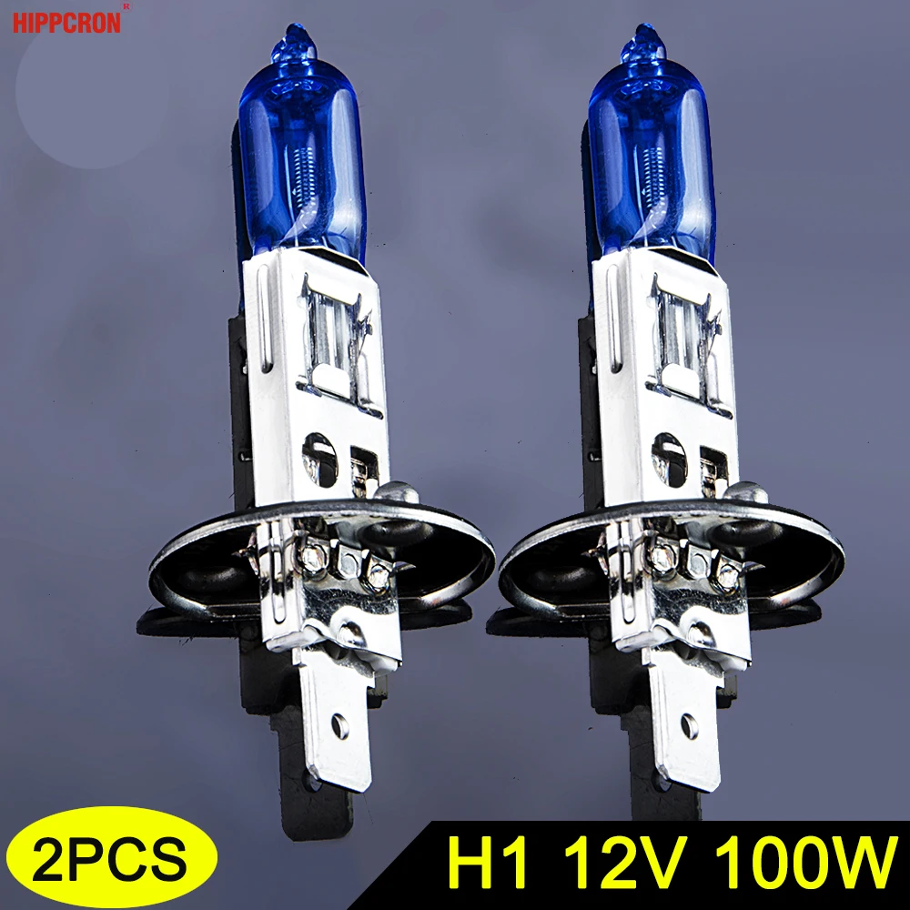 Hippcron галогенная лампа H1 12V 100W 5000K 2200Lm автомобисветильник фара темно синее