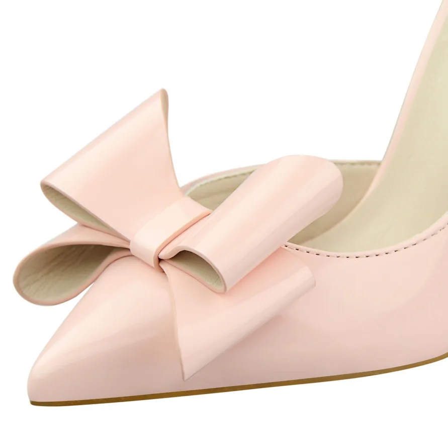 Women's Delicate Candy Colour Bow Knot High Heels-5