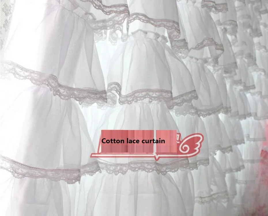 Многослойные кружевные занавески для девочек спальни элегантные белые в стиле