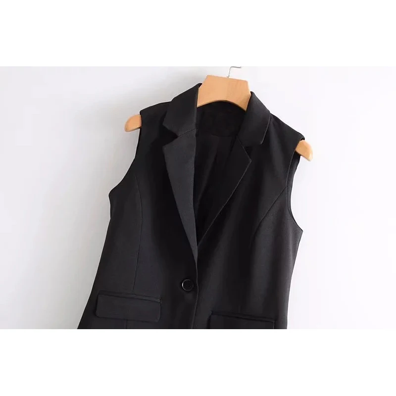Women Fashion Elegant Office Lady Pocket Coat Sleeveless Vests Jacket Outwear Casual Brand Waist Coat Colete Feminino Dropship Women Fashion Elegant Office Lady Pocket Coat Sleeveless Vests Jacket Outwear Casual Brand Waist Coat Colete Feminino Dropship