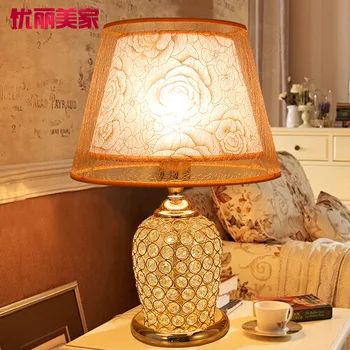 

TUDA 30X45cm Free Shipping Crystal Table lamp Modern European style Table Lamp Creative Fashion LED Desk Lamp Warm Bedroom Lamp
