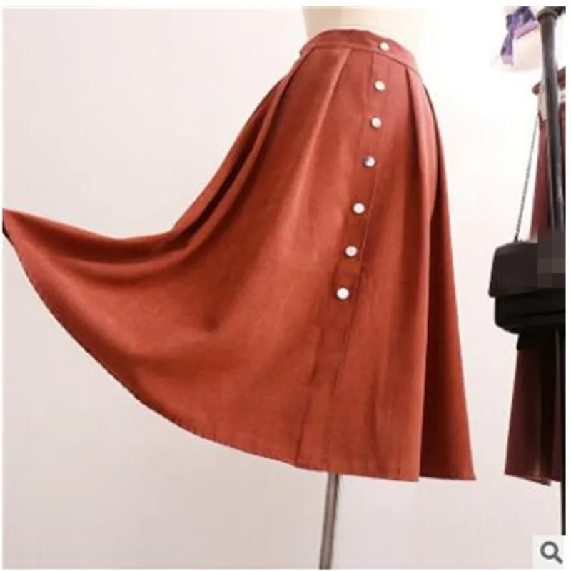 

2018 summer skirt thin section suit material new row buckle neck elastic waist solid color waist skirt female long skirt