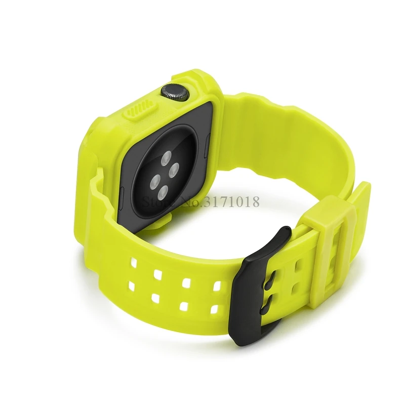 Спортивный ремешок для apple watch 3 42 мм 38 мм серии 3/2/1 запястье браслет резиновый ремешок для часов с полной Защитный чехол Frame