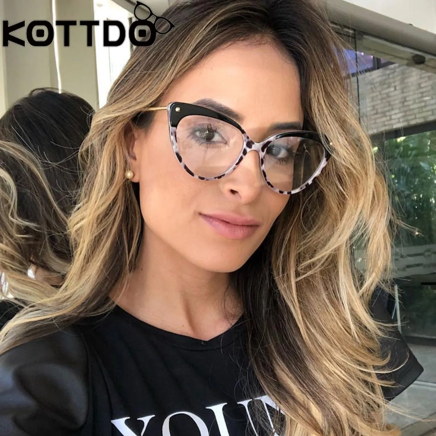 

KOTTDO TR90 Glasses Vintage Cat Eye Glasses Frame For Men Eyeglasses Women Glasses For Computer Lentes Opticos Mujer