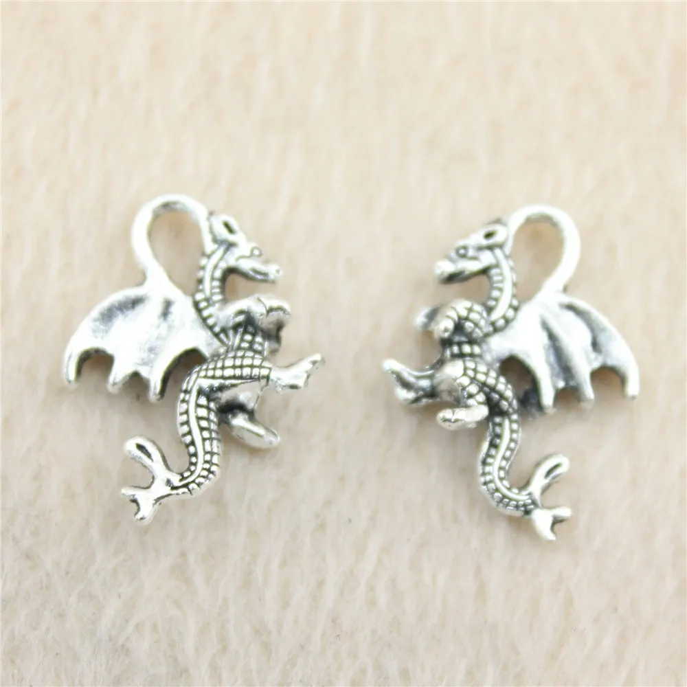 

62pcs/lot 20*15mm ancient silver Dragon charm Pendants DIY jewelry for bracelet necklace earring
