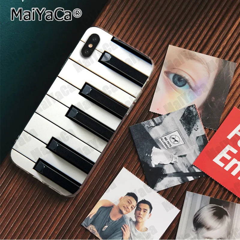 MaiYaCa Teclado de piano de música funda de teléfono de alta calidad para Apple iPhone 8 7 6 S Plus X XS MAX 5 5S SE XR cubierta