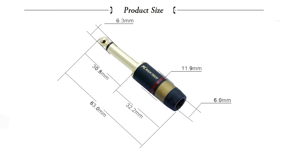 6.35mm mono connector (5)