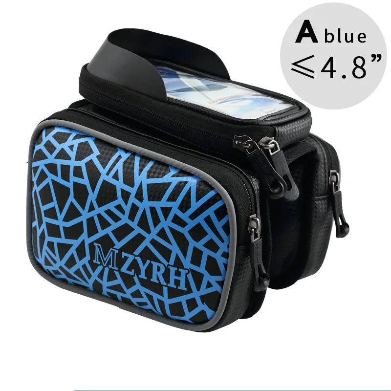 Mzyrh 4,8-5," сенсорный экран/Прослушивание музыки/водонепроницаемая сумка для велосипеда передняя рама велосипедная сумка MTB Горный Дорожный велосипед сумка для хранения седло - Цвет: 4.8 inch Blue