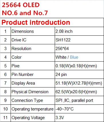 2,0" межсоединений интегральных схем I2C OLED дисплей модуль SPI экран 256*64 25664 горошек 31pin белого и синего цветов на выбор, SH1122 Водительская подушка безопасности припоя pin-код