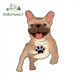 EARLFAMILY 13 см x 9 см мультфильм французский наклейка с бульдогом милый ПЭТ наклейка с собакой наклейка на автомобильный бампер