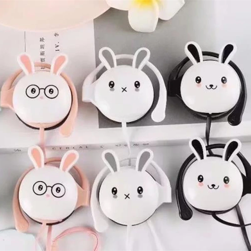 Cute-Rabbit-Stereo-ear-hook-Earphone-Headphone-with-Mic-3-5mm-Sports-Headset-for-Students-Girls
