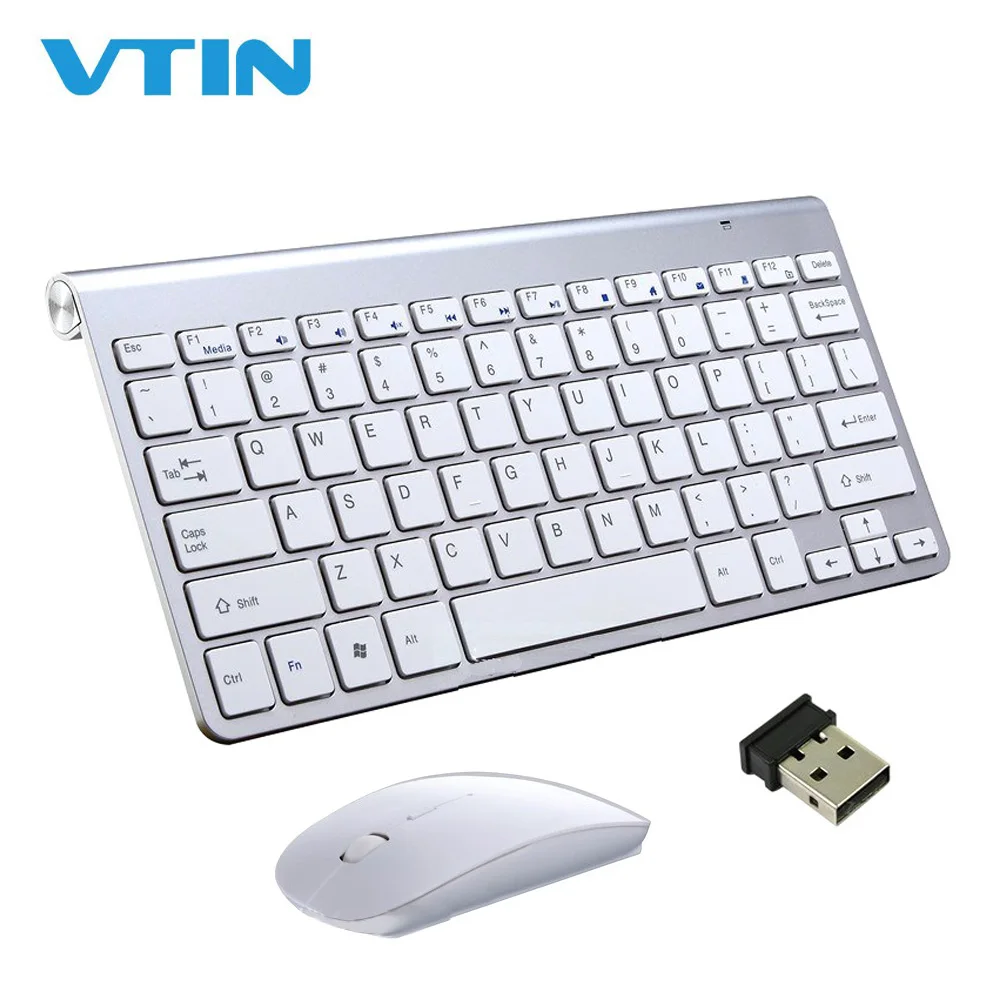 Vtin 2.4G Wireless Keyboard MINI Waterproof Ultra-Thin Mute Keyboard Structure Compact Keyboards and Mouse For Computer TV Box