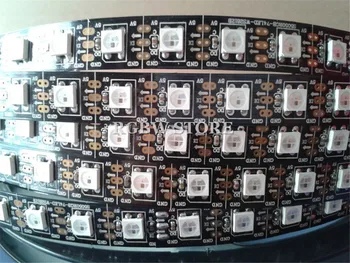 

5m 74 LEDs/m Addressable WS2812B WS2812 SK6812 5050 RGB LED Strip Light, ip67 Black PCB