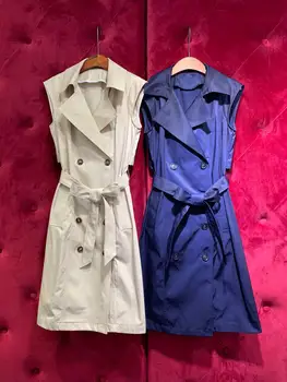 

In the summer of 2020 the new sleeveless tunic cultivate one's morality show thin dust coat lapels dress