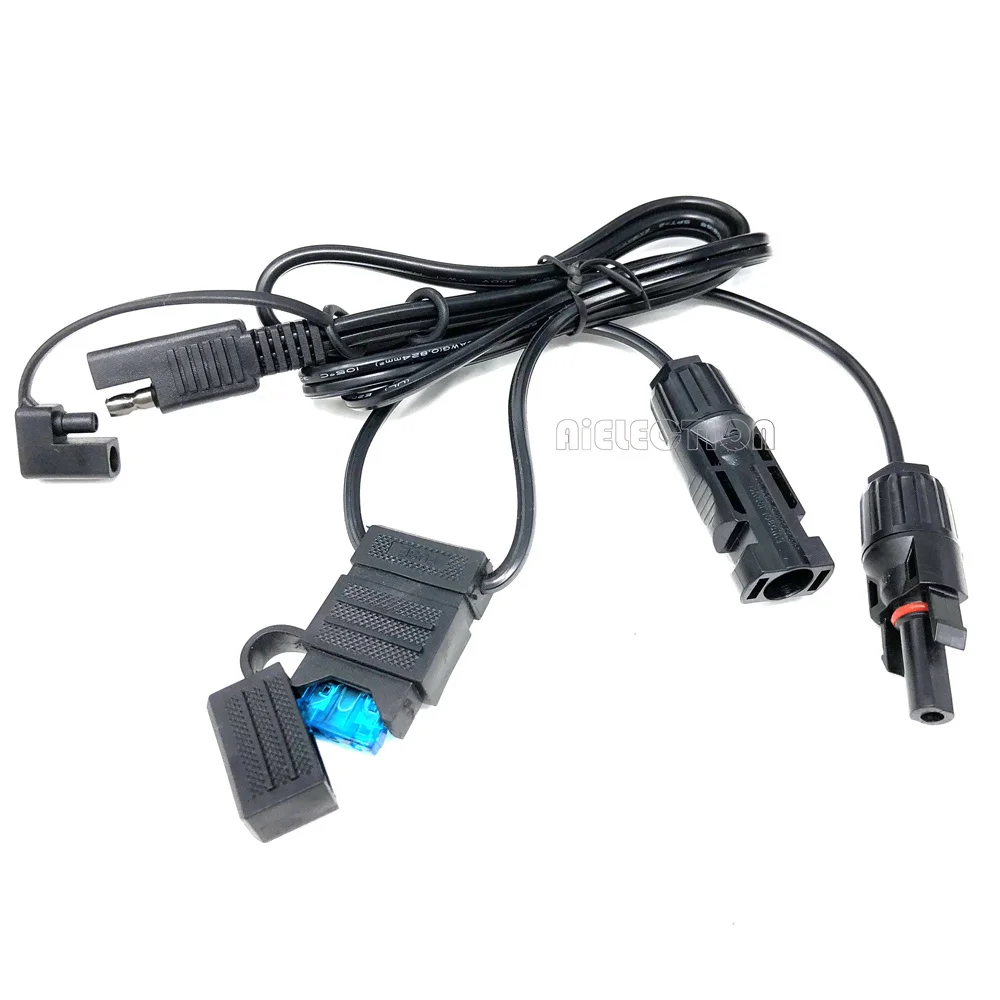 

Solar Panel MC4 to SAE Connectors Adapter PV Cable Wire for Solar Panels Battery Charger kit 18AWG 100cm 15A Fuse Motorcycles