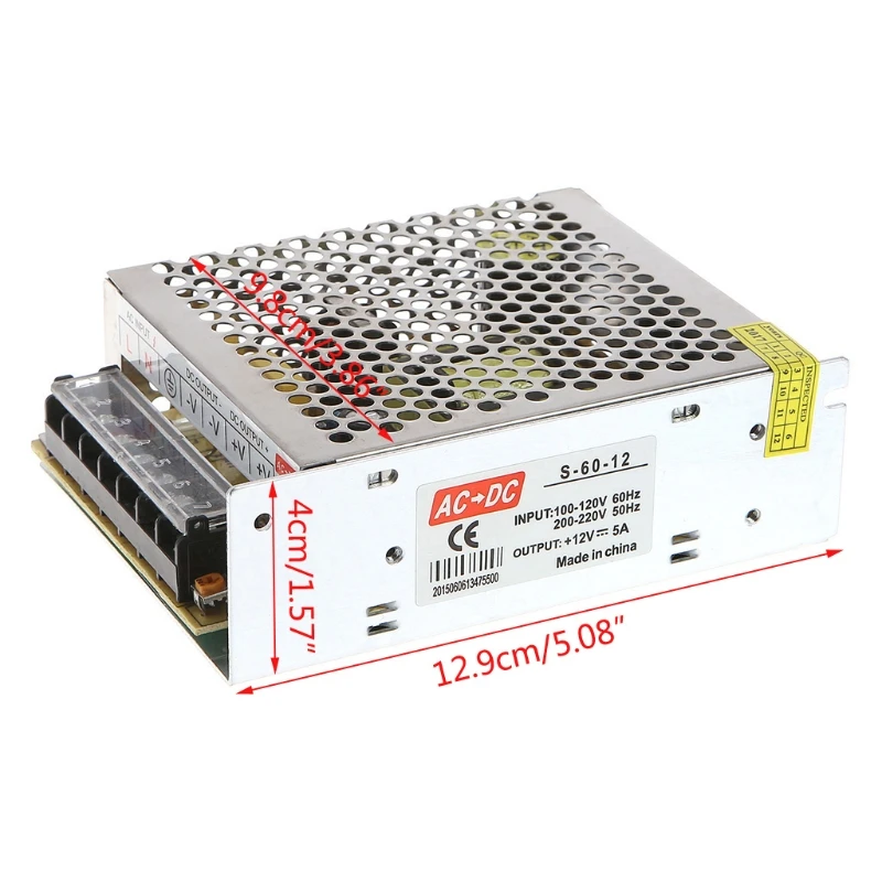 AC 100-220V к DC 12V 5A 60W переключатель питания Драйвер адаптер светодиодные ленты светильник% 328/315