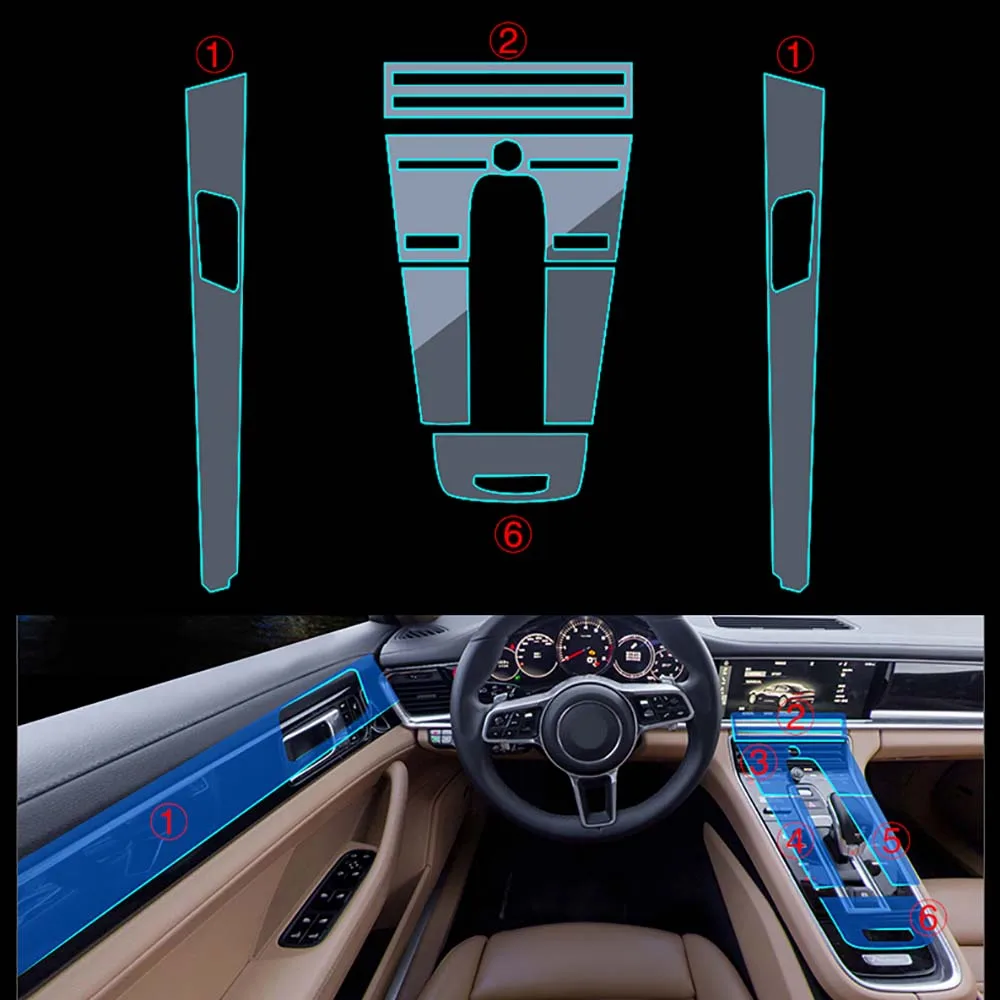 Автомобильный Стайлинг Новая внутренняя отделка автомобиля Приборная панель прозрачная лаковая защитная пленка наклейки для Porsche Panamera 2010