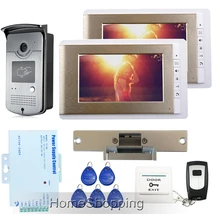 ENVÍO LIBRE 7 “Pantalla a Color de Sistema de Intercomunicación teléfono Video de La Puerta de Acceso RFID + Huelga Lock + Remote Camera + 2 Monitores EN STOCK