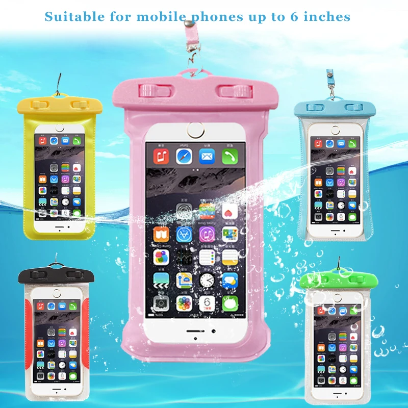 

Floating Waterproof Pouch Case Neck Strap lanyard Multifunction Underwater TPU Dry Bag For Huawei Honor 10 P20 Lite For iPhone 7