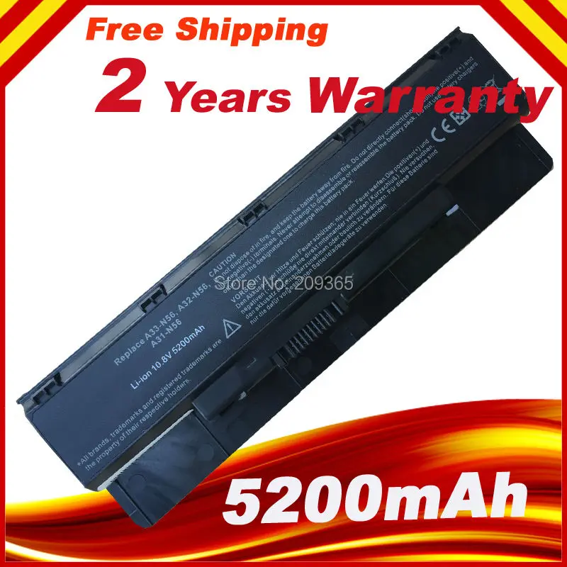 

New A32-N56 Battery for ASUS N46 N46V N46VJ N46VM N46VZ N56 N56V N56VJ N56VM N76 N76VZ A31-N56 A33-N56